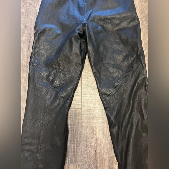 Vintage Leather Renditions By Sandi Black Leggings Size 6 Genuine Leather Pants - Picture 9 of 9